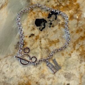 Disney Silver Initial “M” Charm Bracelet